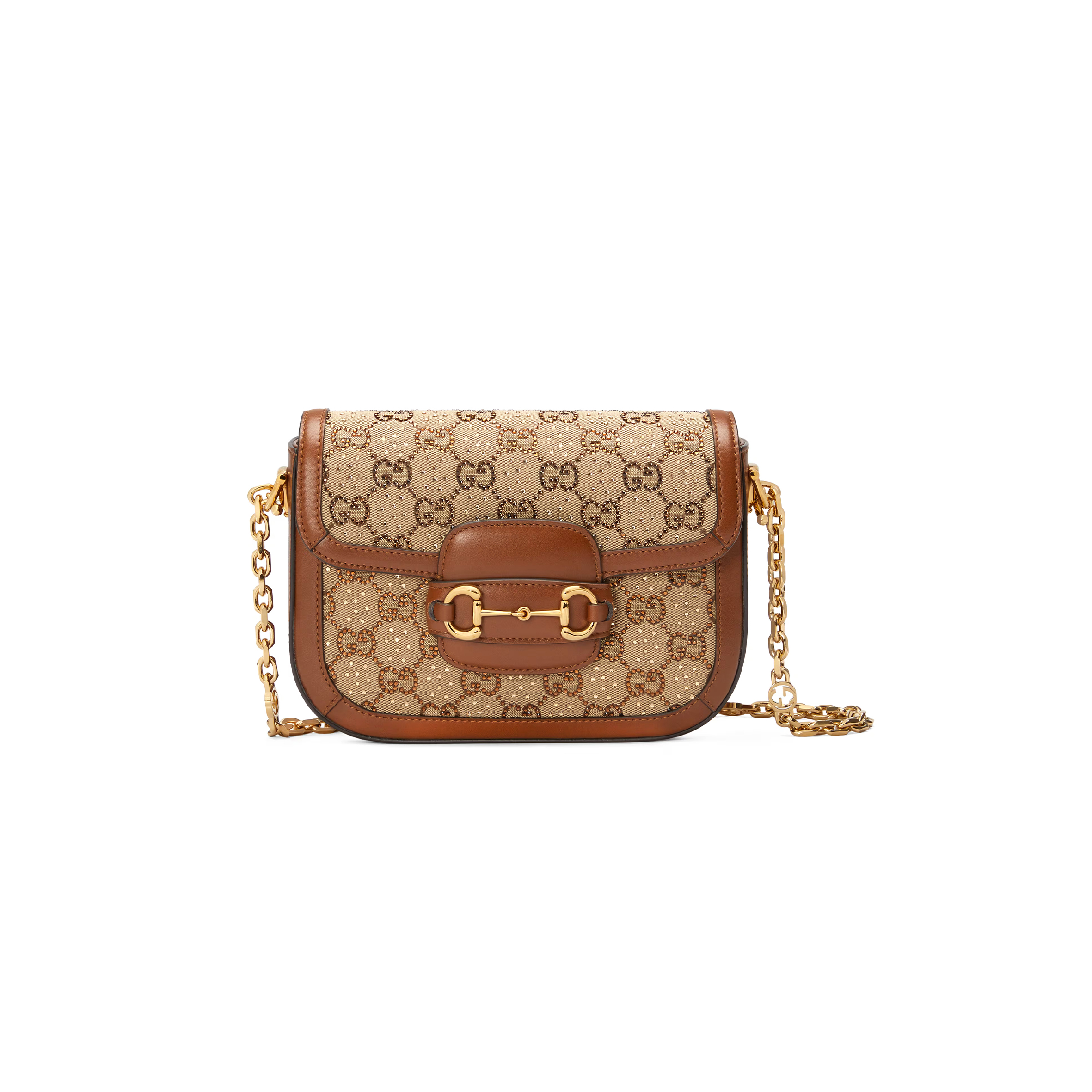 GUCCI HORSEBIT 1955 CRYSTALS SMALL SHOULDER BAG 675801 (20.5*14*5cm) GUCCI HORSEBIT 1955 CRYSTALS SMALL SHOULDER BAG 675801 (20.5*14*5cm)
